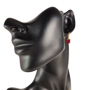 Ruby & Gold Leverback Earrings